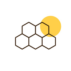 Fototapeta premium Honeycomb bee vector flat icon. Farm animal sign