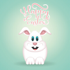 Happy easter card. Happy easter bunny cartoon - Vector