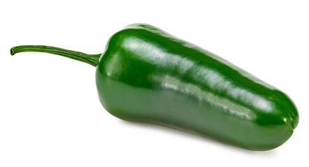 Jalapeno chili peppers isolated on white background Capsicum annuum fruits. clipping path