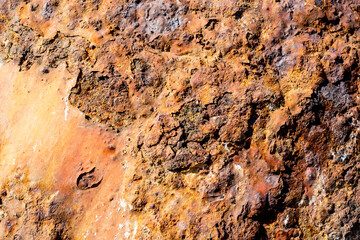 Texture on rusty metal of a marine buoy