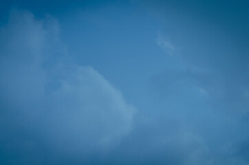 Clouds and dark blue sky.