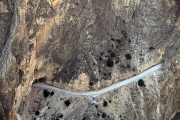 Mountain road in Kemaliye (Egin), Erzincan, Turkey.