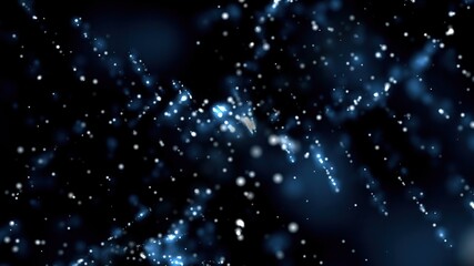 Obraz premium Blue Dust Particles over black 3d illustration