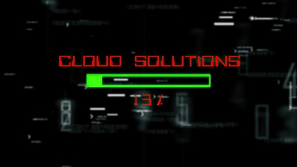 Cloud solutions progress bar on digital background