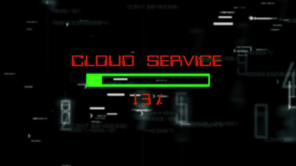 Cloud service progress bar on digital background