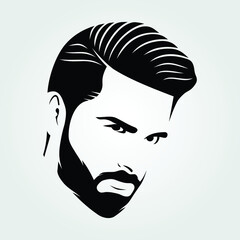 Bearded men, hipster face icon isolated. Vector illustration