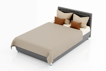 3D Illustration of a bed
