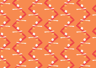 Vector texture background, seamless pattern. Hand drawn, orange, red, white colors.