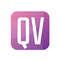 QV Letter Logo Design With Simple style