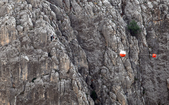 Base Jump on the Dark Canyon in Kemaliye (Egin), Erzincan, Turkey. Kemaliye is extreme sport center in Eastern Turkey.