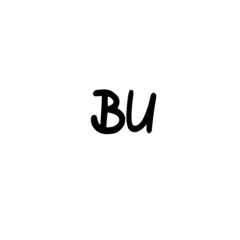 BU initial handwriting logo for identity