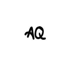 Fototapeta premium AQ initial handwriting logo for identity