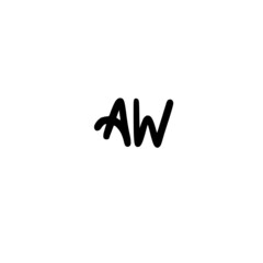AW initial handwriting logo for identity