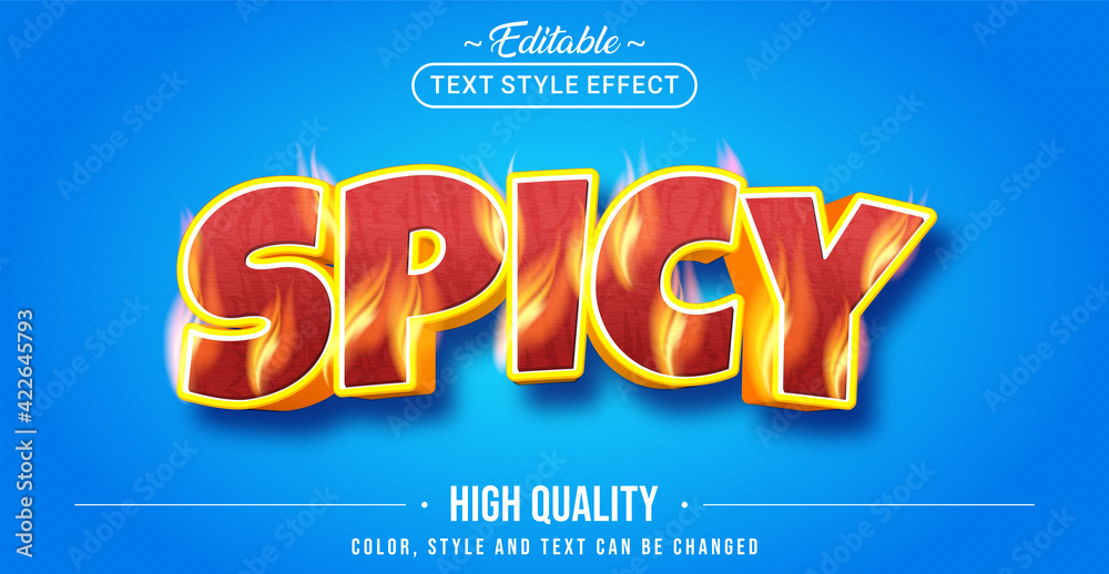 Poster editable text style effect - spicy fire text style theme.