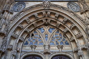 Fototapeta premium Portico of the Cathedral of Oviedo (Uviéu)