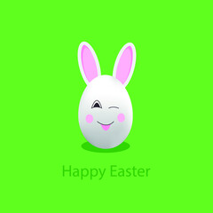 Fototapeta premium Easter egg with bunny face