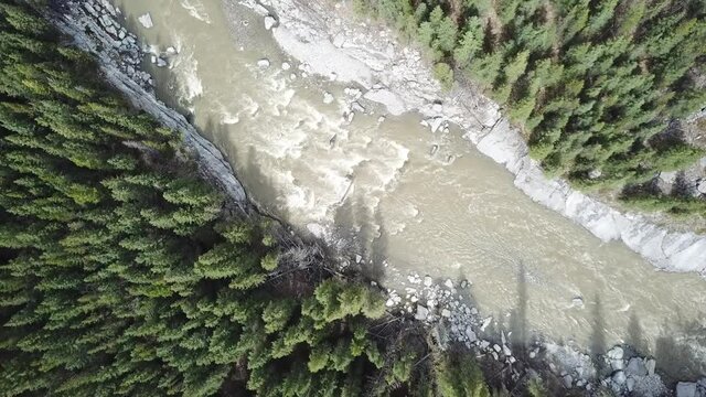 180 Degree Turn Over Flowing River