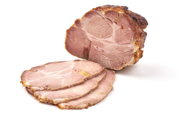 Boiled pork, isolated on white background