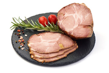 Boiled pork, isolated on white background