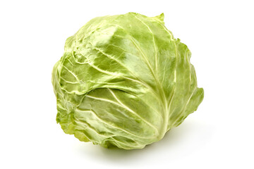 Fototapeta premium Fresh cabbage head, isolated on white background
