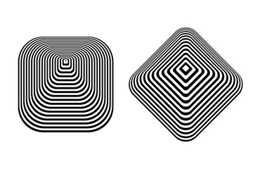 Abstract geometric design elements in pyramid shape.