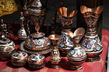 Souvenir shop with handmade art in Sarajevo.