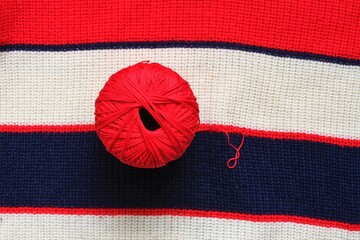 skein on a striped background