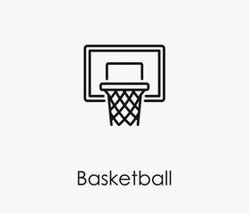 Basketball vector icon.  Editable stroke. Linear style sign for use on web design and mobile apps, logo. Symbol illustration. Pixel vector graphics - Vector
