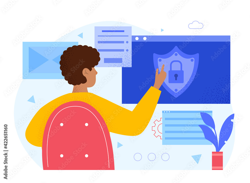 Poster protecting computer data, coding, application development, expose.