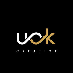 UOK Letter Initial Logo Design Template Vector Illustration