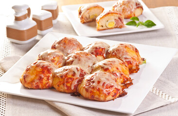 pão assado  e recheado