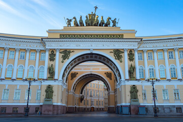 Alexander Gate in Saint Petersburg. Architecture of Russia. Alexander Gate in sunny weather. Sights...