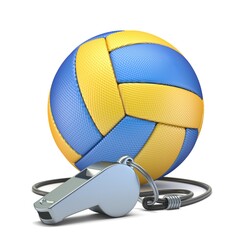 Volleyball ball with metal whistle 3D