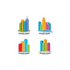 Obraz premium full color city logo icon, simple vector illustration