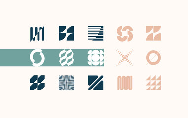 Set of modern abstract geometric shapes. Trendy minimal graphic elements for your unique design.