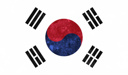 South Korea grunge flag with little scratches