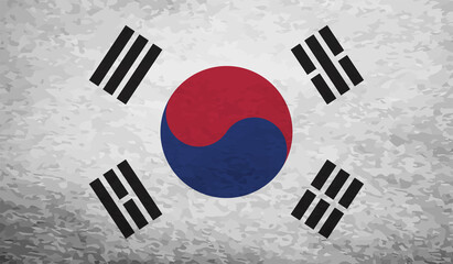 South Korea grunge flag with little scratches