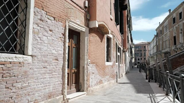 Venice, Italy - Historic buildings between the canals of the lagoon city