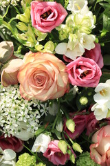 Pink white wedding centerpiece