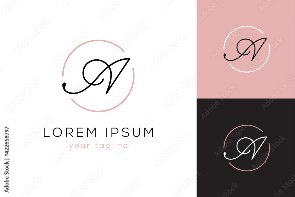 Canvas Prints elegant letter a line curve vector logo.