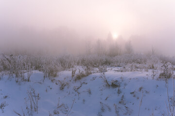 morning mist over the river