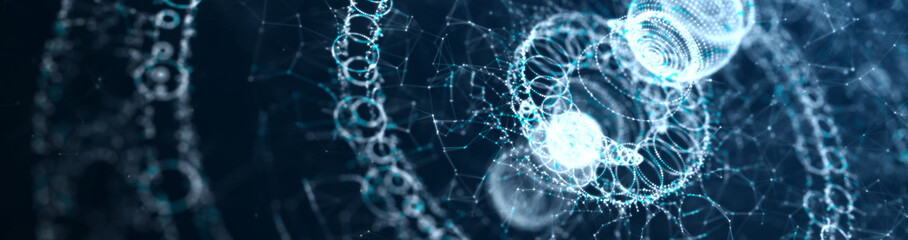 Abstraction composition on a backdrop. Connection structure. Background with connecting triangulars, dots and lines. 3d rendering. © Nazar