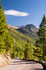 GLACIER NATIONAL PARK, MONTANA/USA - SEPTEMBER 20 : Going to the Sun road in Glacier National Park Montana on September 20, 2013