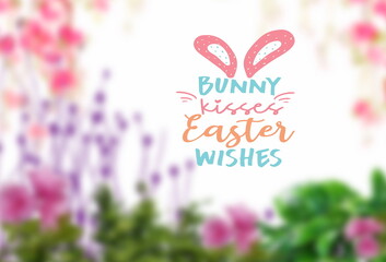 easter floral poster yeallow pink white green with text letter copy space holiday banner template...