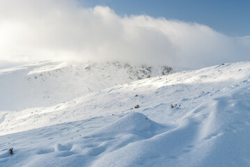 Fototapeta na wymiar Wicklow Mountains National Park in winter time, Ireland 