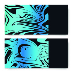 Dark blue and black cards set. Abstract waves. Template for postcards, wedding cards, invitations, save the date, thank you.