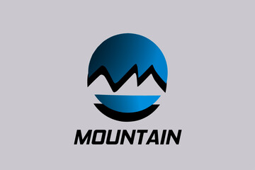 simple logo design of mountains shape.  Unique logo designs, vector logos, business and company logos, logo icons