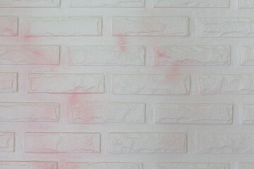 Pink and white shading color brick wall background