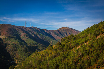 Landscape view of the mountain system of Serra do Açor, in the turistic route of Aldeias de Xisto, Portugal