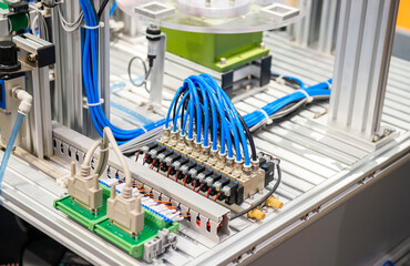 automatic pneumatic piston unit on industrial machine,automation compressed air factory production